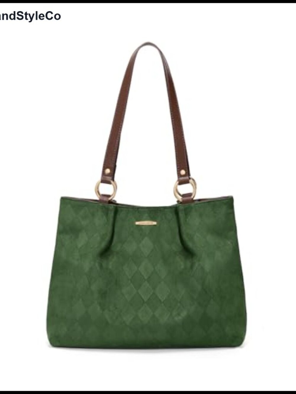 Faux Suede Tote Bag for Women Water-Resistant 15in Laptop Shoulder Work Bag